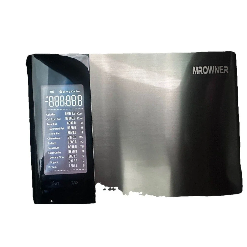 MROWNER Bluetooth Digital Kitchen Food Scale Black Silver Unit Conversion